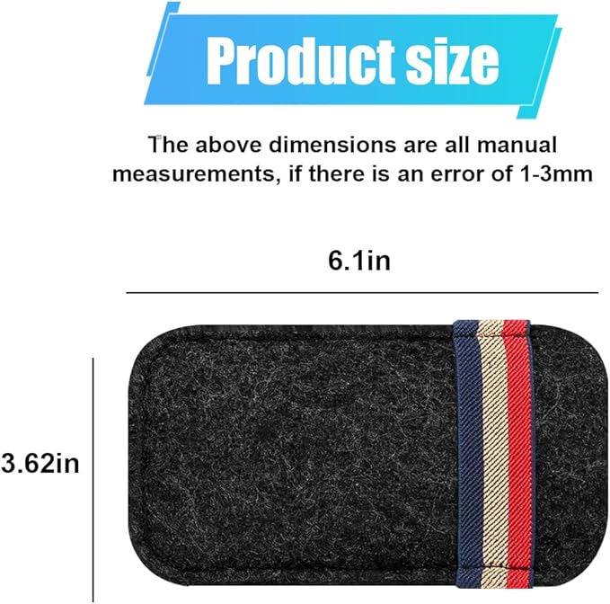 Sunglass Holder for Car Sun Visor Organizer – 6.1"×3.6" Soft Felt Eyeglasses Organizer Card Pocket for Pen Invoice, Universal Clip-on Glasses Holder Storage Pouch for Cars SUV Trucks (Black)
