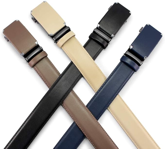 DOOPAI Belt Men, Ratchet Dress Adjustable 1 3/8" Sliding Leather Designer, Size Length Can be Cut, with Gift Box