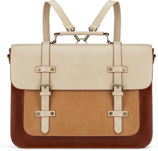 ECOSUSI Laptop Bag for Women Vegan Leather Messenger Bag Fashion Briefcase Computer Satchel Bag