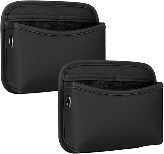Car Seat Side Storage Pocket, Small Car Seat Organizers PU Leather Car Console Organizer Pocket Multifunctional Console Side Organizer Bag for Phone, Keys, Sunglass, Wallet, 2Pack