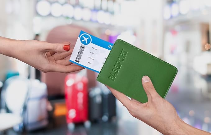 Emerald Green Genuine Leather RFID Passport Cover