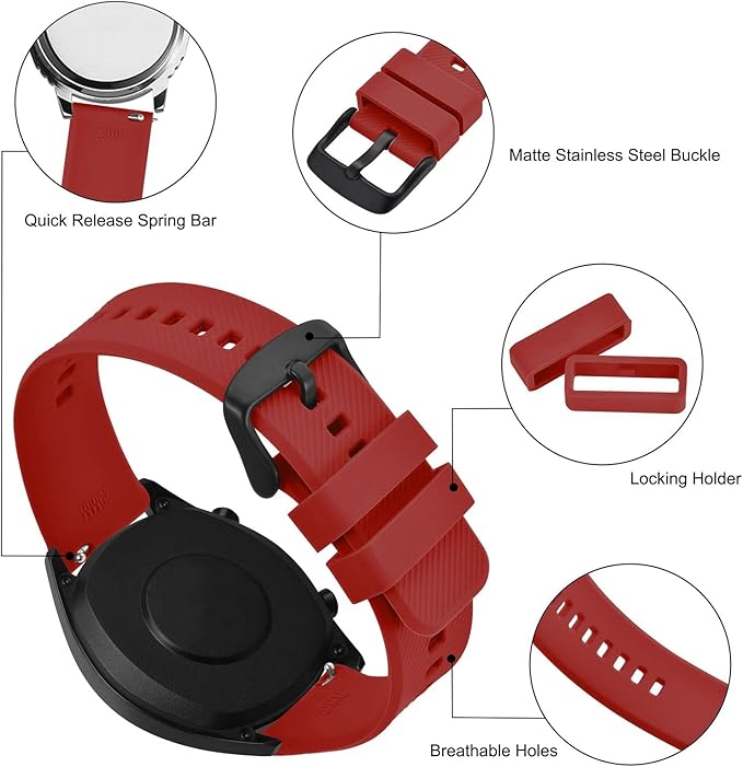 BISONSTRAP Watch Strap 18mm 19mm 20mm 21mm 22mm, Quick Release Silicone Watch Bands for Men Women