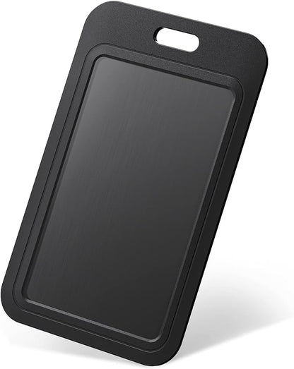 Uniclife 50 Pack Sliding ID Badge Holder Hard Black Vertical Plastic Card Case Protector Pouch with Clear Window for Office School ID Credit Cards Proximity Key Cards Driver’s Licenses and Passes