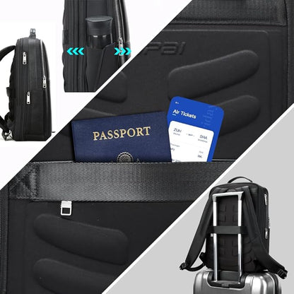 BOPai Laptop Backpack Men for 15.6 inch Business Smart Professional Lightweight Backpack with USB Charging Office Commuter Computer Rucksack Executive Anti Theft Black