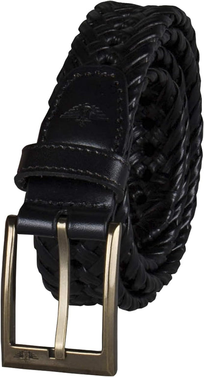 DOCKERS Men's Braided Leather Belt, Fully Adjustable Casual Strap for Everyday Wear