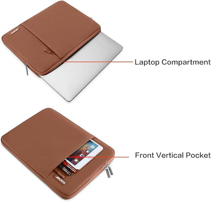 MOSISO Laptop Case 13 inch, Laptop Sleeve Compatible with MacBook Neo/Air/Pro 13 inch with A18/M5/M4/M3/M2/M1 Chip 2026-2016, Polyester Vertical Computer Sleeve Bag with Pocket, Caramel Brown