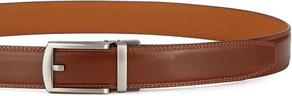 Lingli Men's Belt,Ratchet Dress Belt with Automatic Buckle Brown/Black-Trim to Fit-35mm wide