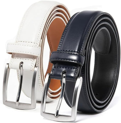 Mens Genuine Leather Dress Belt for Men, Handmade, 100% Cow Leather,Classic Casual and Business Belt Prong Buckle