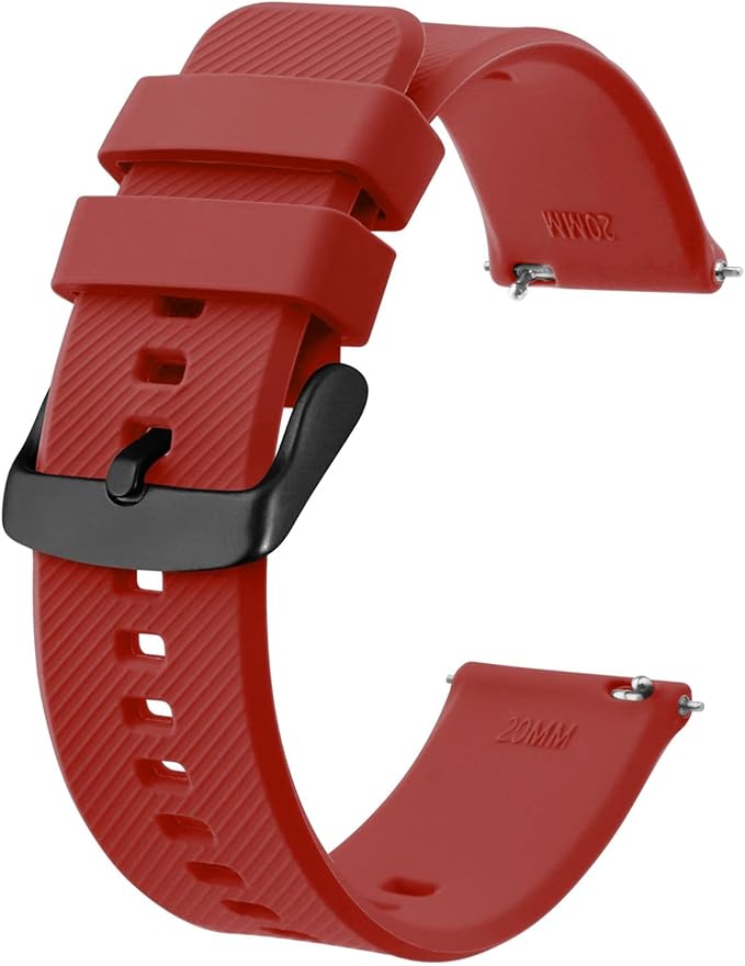 BISONSTRAP Watch Strap 18mm 19mm 20mm 21mm 22mm, Quick Release Silicone Watch Bands for Men Women