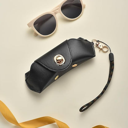 Vintage Leather Sunglasses Case, Portable Protective Case for Glasses Unisex Glasses Pouch Spectacles Organizer