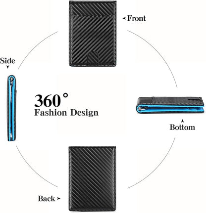 Wallet for Men Leather Slim Bifold Card Holder RFID Blocking Minimalist Front Pockets Wallet with Money Clip