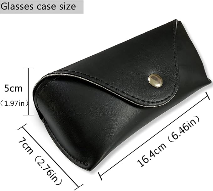 LogHog Portable Leather Glasses Case,Flexible Sunglasses Pouch Slim Case for Women Men Horizontal Eyeglass Case