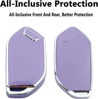 Key Fob Cover Case Compatible with Kia Telluride 2023 2024 2025 EV5 Car Interior Accessories Shell Holder Protector (Purple)