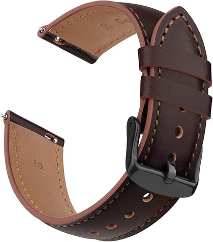 Vancle Quick Release Genuine Leather Watch Band 20mm 22mm Watch Strap, Top Grain Leather Watch bands for Men Women
