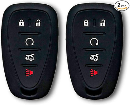 Autobase Silicone Key Fob Cover for Chevy Malibu Camaro Trax Traverse Trailblazer Sonic Blazer Cruze Volt Equinox Spark | Car Accessory for Chevrolet | Key Protection Case 2 Pcs (Black)