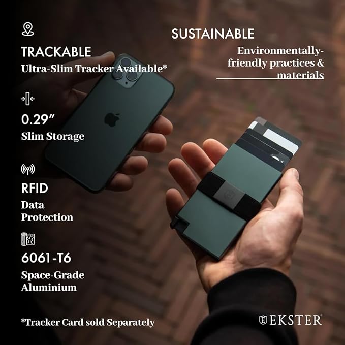 Ekster Aluminum Cardholder Wallet for Men | Metal Wallets with RFID Blocking Layer | Slim & Minimalist Aluminum Wallet with Push Button for Quick Card Access