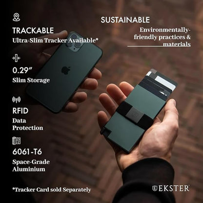 Ekster Aluminum Cardholder Wallet for Men | Metal Wallets with RFID Blocking Layer | Slim & Minimalist Aluminum Wallet with Push Button for Quick Card Access