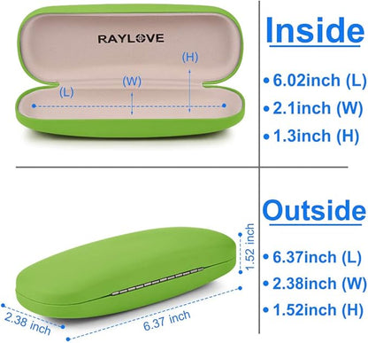 RayLove Unisex Hard Shell Eyeglasses Cases, Protective Case For Glasses