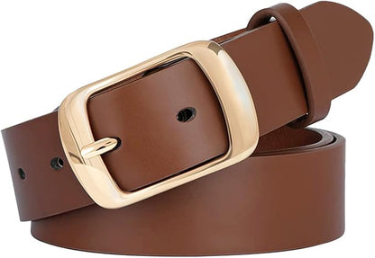 SUOSDEY Women Belts For Jeans Dresses Pants Ladies Leather Waist Belt with Elegant Buckle, Width 1.3"