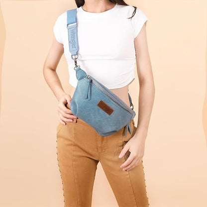Wrangler Large Fanny Packs for Women Waist Bag Travel Belt Bags Crossbody Sling Purse