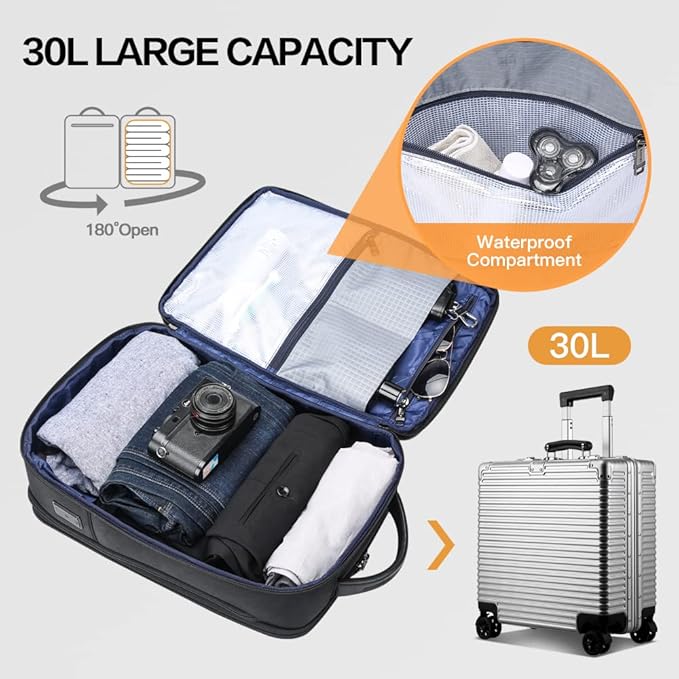 BOPai Business Smart Travel laptop Backpack Men 15.6 Inch USB Charging Waterproof 30L Large Expandable Convertible Friendly Carry Flight Approved Work Anti Theft Durable Black Rucksack