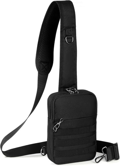 Anti Theft Sling Bag Tactical Small Shoulder Chest Crossbody Bag for Men Women with Zipper Lock RFID Blocking