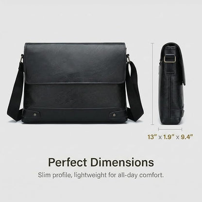 Messenger Bag for Men, 13 inch Purse Crossbody Bag, Waterproof Shoulder Bag for Office Business