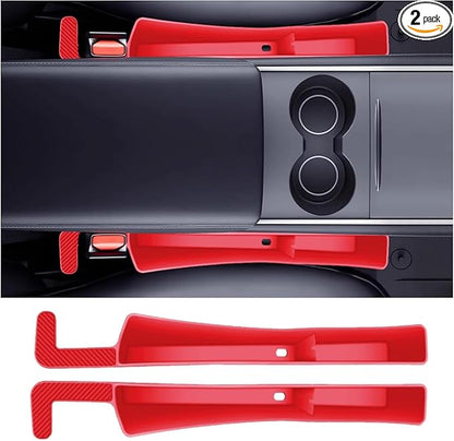 Car Seat Gap Filler Organizer 2 Pack, Gap Filler Organizer For Car, Between Seats And The Console To Stop The Small Items From Dropping (Red)