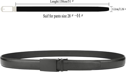 HIMI Men's Comfort Genuine Leather Ratchet Dress Belt with Automatic Click Buckle