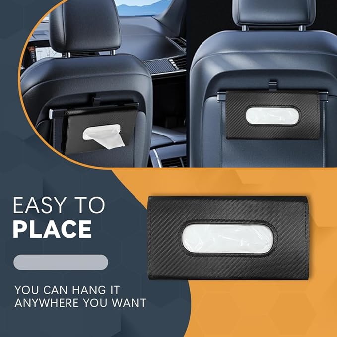 ASUBHA Car Tissue Holder, Sun Visor Organizer, Rectangular Sun Visor Napkin, Visor Accessories Car Napkin Holder Universal for Cars, SUVs, Trucks (Black)