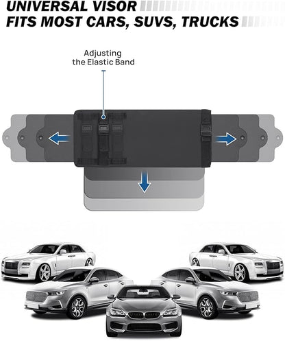 JOYTUTUS Polarized Sun Visor Extender for Car Sunshade Visor Extension, Adjustable Sun Visor Extender Anti-Glare, Safe Driving, Sun Visor for Car (2 Pack)