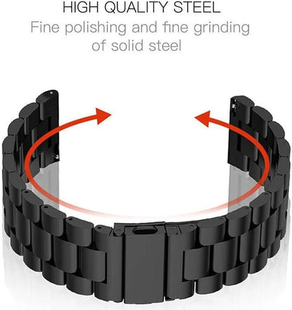 Quick Release Stainless Steel Watch Band Matte Brushed Metal Watchband 14mm 16mm 18mm 20mm 22mm 24mm Universal Solid Stainless Steel Metal Smartwatch Bracelet Replacement Band for Men Women