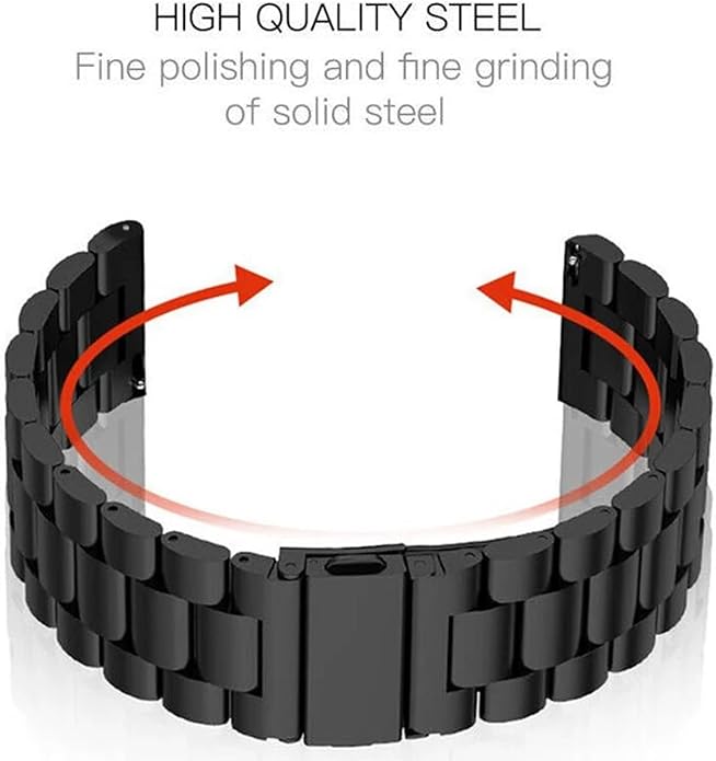 Quick Release Stainless Steel Watch Band Matte Brushed Metal Watchband 14mm 16mm 18mm 20mm 22mm 24mm Universal Solid Stainless Steel Metal Smartwatch Bracelet Replacement Band for Men Women