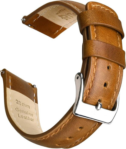 Ritche Christmas Gift Quick Release Leather Watch Bands Genuine Watch Straps for Men Women Top Grain Leather Watch Strap, White Elephant Gifts, Stocking Stuffers for Men, Father's Day gifts