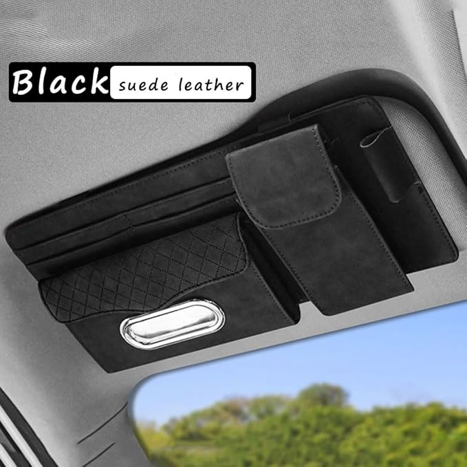 Car Sun Visor Organizer for Lexus LC 2017–2025 2026 Z100,Multi-Pocket Auto Visor Storage Pouch with Tissue Holder,Eyeglass Case,Card Slots & Pen Holder,Sun Visor Organizer