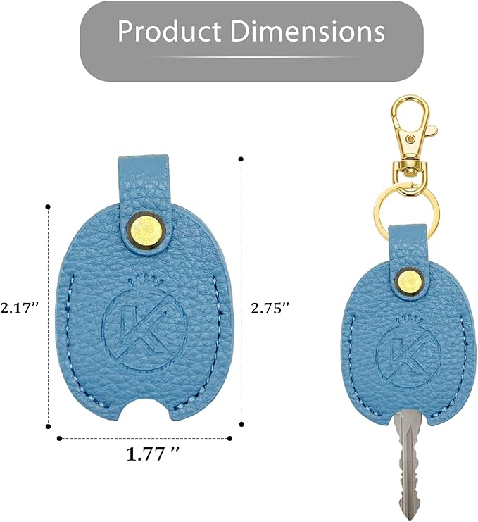 Leather Key Sleeve for Broken Key, Car Key Cover, Key Loop Replacment, Key Fod Protector Keychain for Women/Men