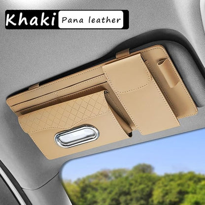 Car Sun Visor Organizer for Lexus LC 2017–2025 2026 Z100,Multi-Pocket Auto Visor Storage Pouch with Tissue Holder,Eyeglass Case,Card Slots & Pen Holder,Sun Visor Organizer