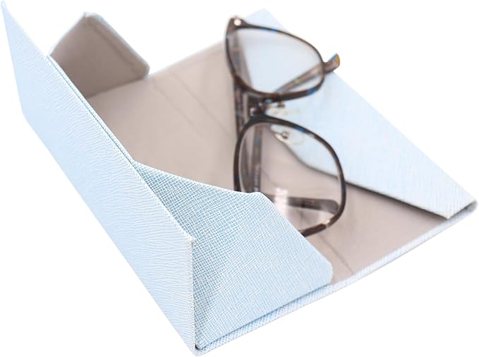 Real Sic Glasses Case for Men and Women - Magnetic Folding Hard Shell Sunglass Holder - Inspired by Solid Color