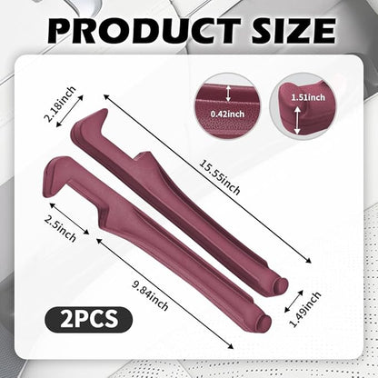 2PCS Car Seat Gap Filler Organizer,3 in 1 Car Seat Side Gap Filler with Hook for Avoiding Dropped Items,Universal No Drop Seats Guard for Filling Gaps 1.37-1.49 Inch Wide (Red)