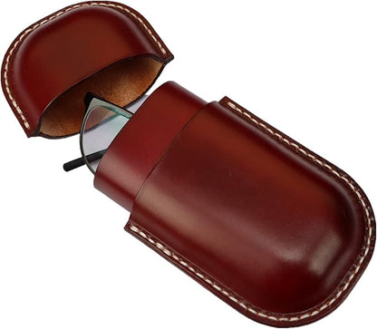 Leather Glasses Case Cowhide Vintage Men And Women Nearsighted Glasses Sunglasses Travel Anti-Crush Storage Box