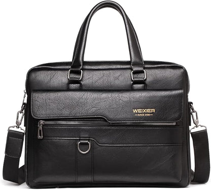 Hebetag Small Leather Sling Shoulder Bag Messenger Pack for Men Women Outdoor Travel Business