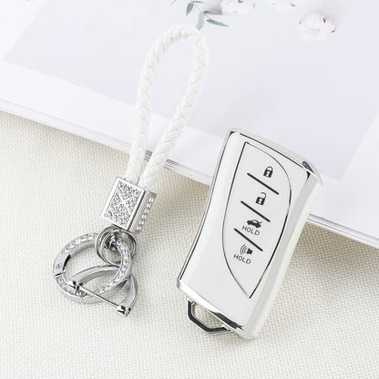 PIFOOG for Lexus Key Fob Cover Bling Keychain TPU Car Keys Case Shell Protector Protection for Lexus GX ES NX LC RC LS UX Accessories 4 Buttons Girly Women Cute