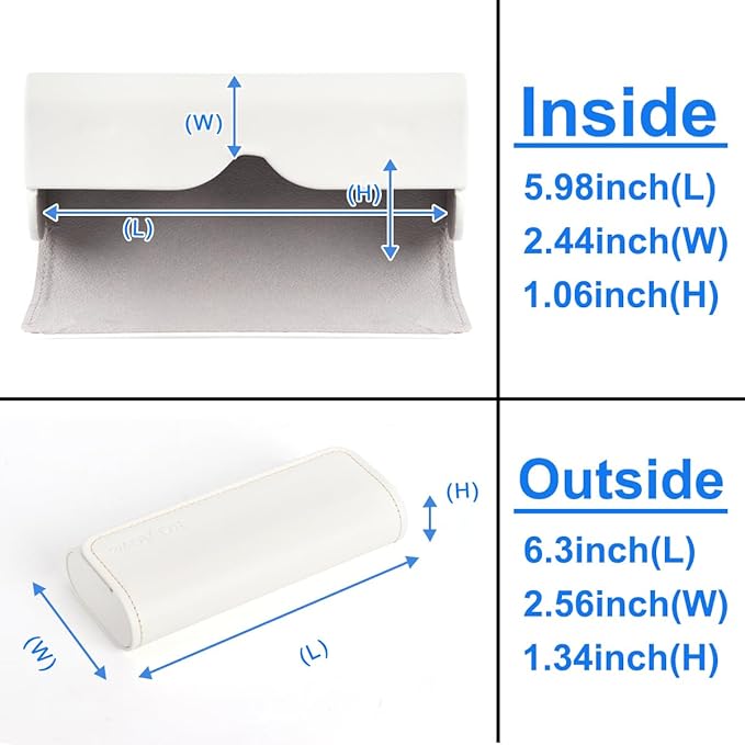 RayLove Glasses Case Hard Shell, Travel Sunglasses Case, Leather Hard Eyeglass Case for Women, Reading Glasses Case for Men