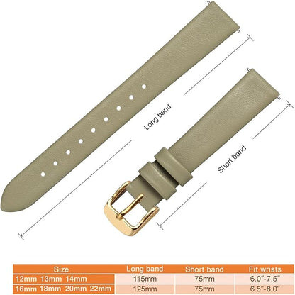 ANNEFIT Watch Bands for Men Women, Top Grain Leather Watch Strap with Quick Release, Band Width 12mm 13mm 14mm 16mm 18mm 20mm 22mm