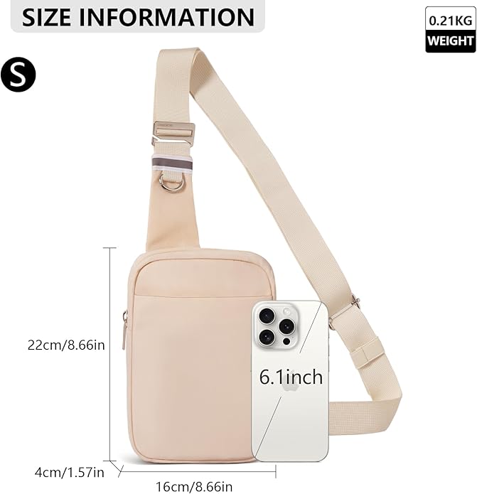 OSOCE Small Sling Bag for Men and Women with RFID Pocket, Anti Theft Crossbody Chest Bag Casual Travel Bag for Hiking
