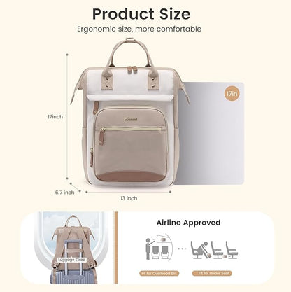 LOVEVOOK Laptop Backpack for Women Work Bag with Large Capacity Cup Side Pocket, 15.6 Inch Waterproof Computer Backpacks Purse, College Bookbag for School, Business, Teacher, Travel