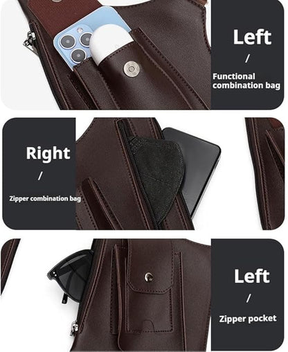 Double Shoulder Armpit Bag 2025 New Tactical Shoulder Bag for Men Multi-pocket Outdoor Anti-Theft Tactical Bag(Brown)