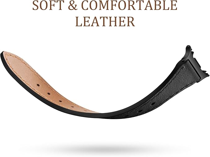 GEAK Slim Leather Band Compatible with Samsung Galaxy Watch 8 40mm 44mm/Watch 8 Classic 46mm, No Gap Adjustable Genuine Leather Replacement Dressy Strap for Samsung Watch 8 Bands Women