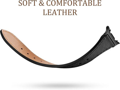 GEAK Slim Leather Band Compatible with Samsung Galaxy Watch 8 40mm 44mm/Watch 8 Classic 46mm, No Gap Adjustable Genuine Leather Replacement Dressy Strap for Samsung Watch 8 Bands Women