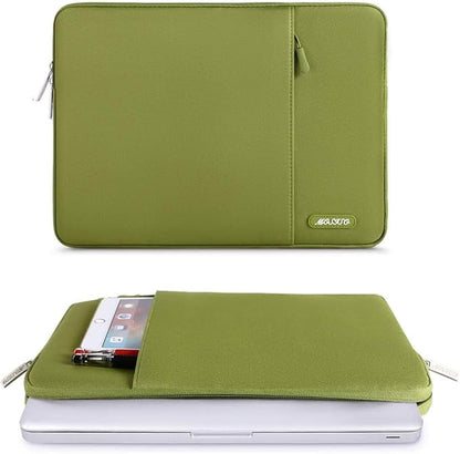 MOSISO Laptop Case 16 inch, 15-15.6 inch Laptop Sleeve Compatible with MacBook Pro 16 M5 M4 M3 M2 M1, HP Acer Dell Lenovo ASUS, Polyester Vertical Computer Sleeve Bag with Pocket, Chartreuse